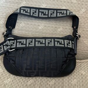 Preloved Authentic Fendi Zucca Nylon Too Handle/Shoulder Baguette Bag